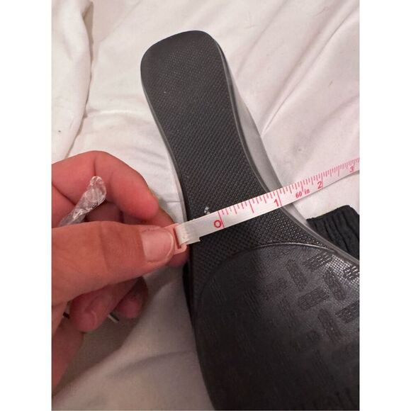 Italian shoemakers (made in Italy) Black platform slide sandals size 7-8 (9” lon - Picture 7 of 13